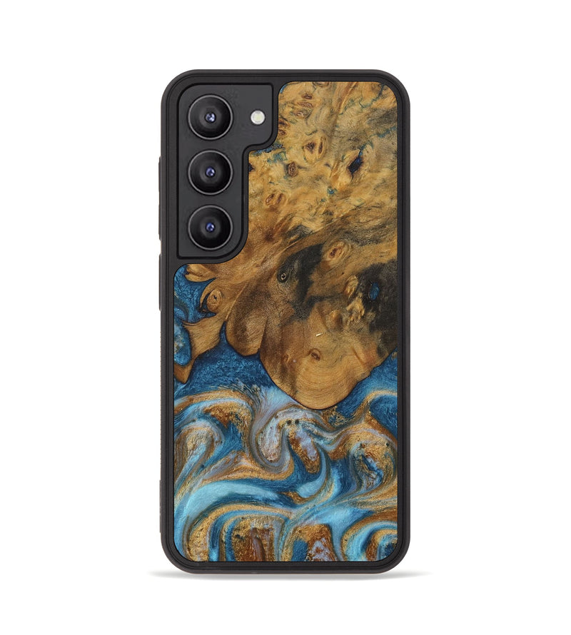 Galaxy S23 Wood Phone Case - Sharla (Teal & Gold, 730375)