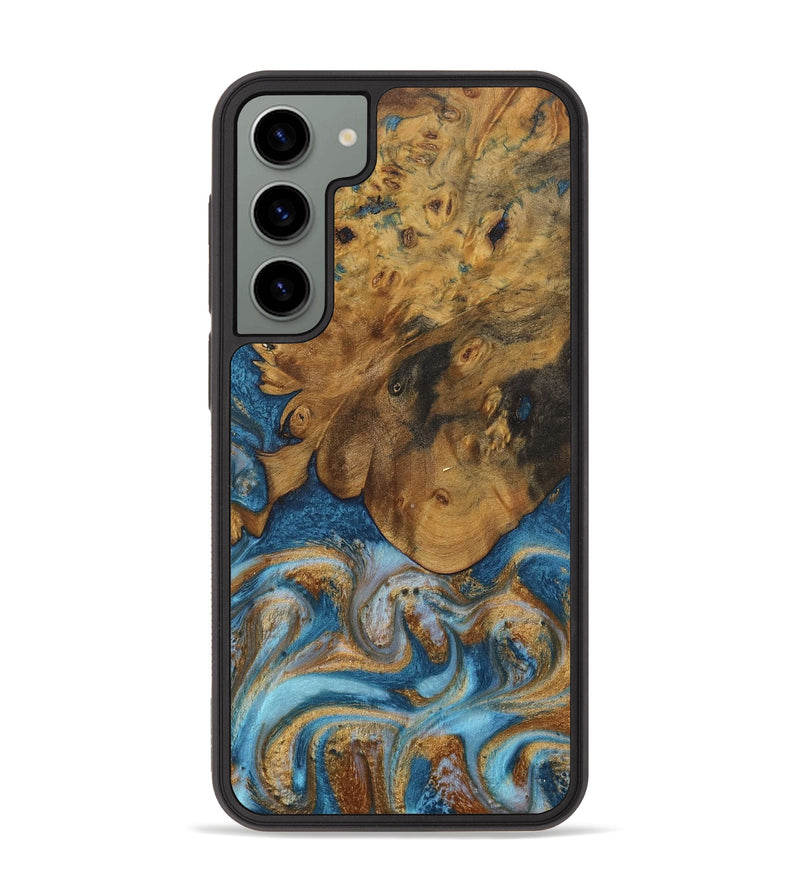 Galaxy S23 Plus Wood Phone Case - Sharla (Teal & Gold, 730375)