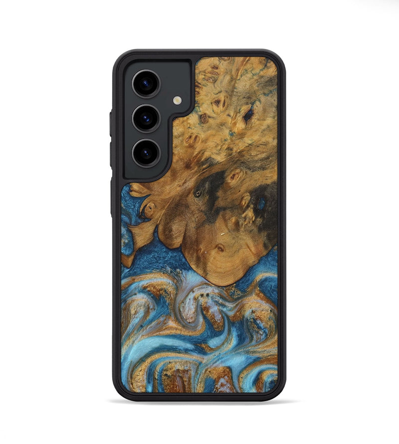 Galaxy S24 Wood Phone Case - Sharla (Teal & Gold, 730375)