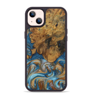 iPhone 14 Plus Wood Phone Case - Sharla (Teal & Gold, 730375)