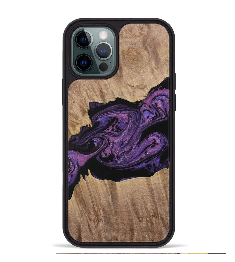 iPhone 12 Pro Max Wood Phone Case - Geza (Purple, 730382)