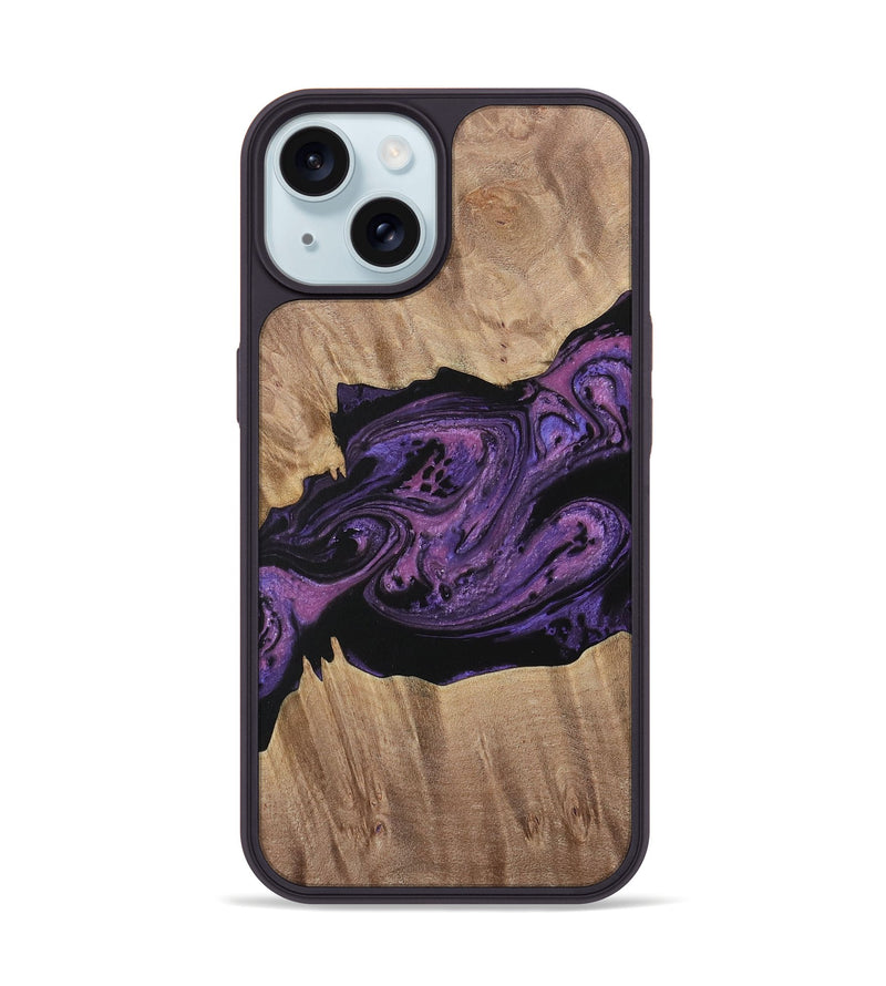 iPhone 15 Wood Phone Case - Geza (Purple, 730382)