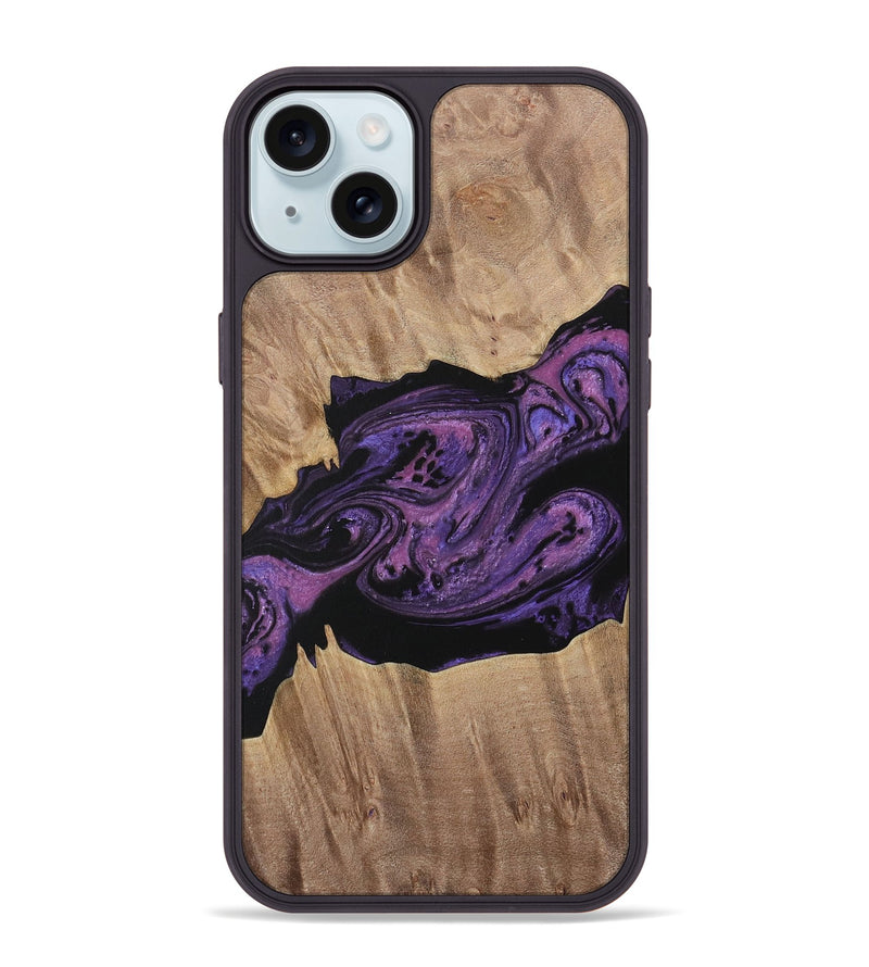 iPhone 15 Plus Wood Phone Case - Geza (Purple, 730382)