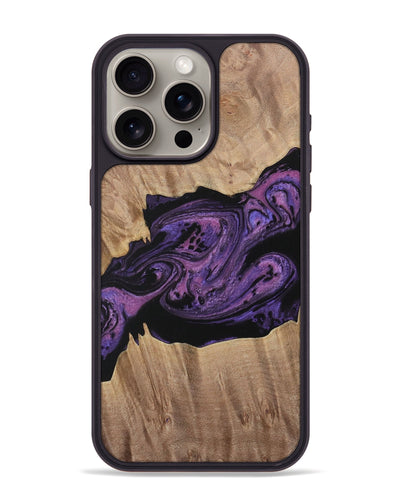 iPhone 15 Pro Max Wood Phone Case - Geza (Purple, 730382)