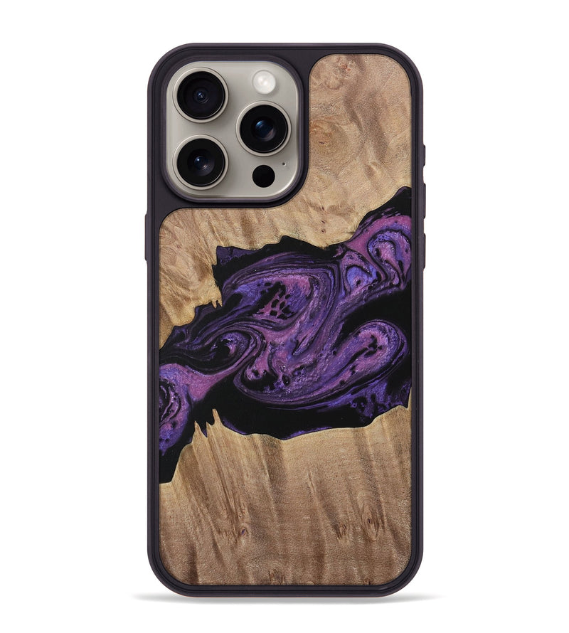 iPhone 15 Pro Max Wood Phone Case - Geza (Purple, 730382)