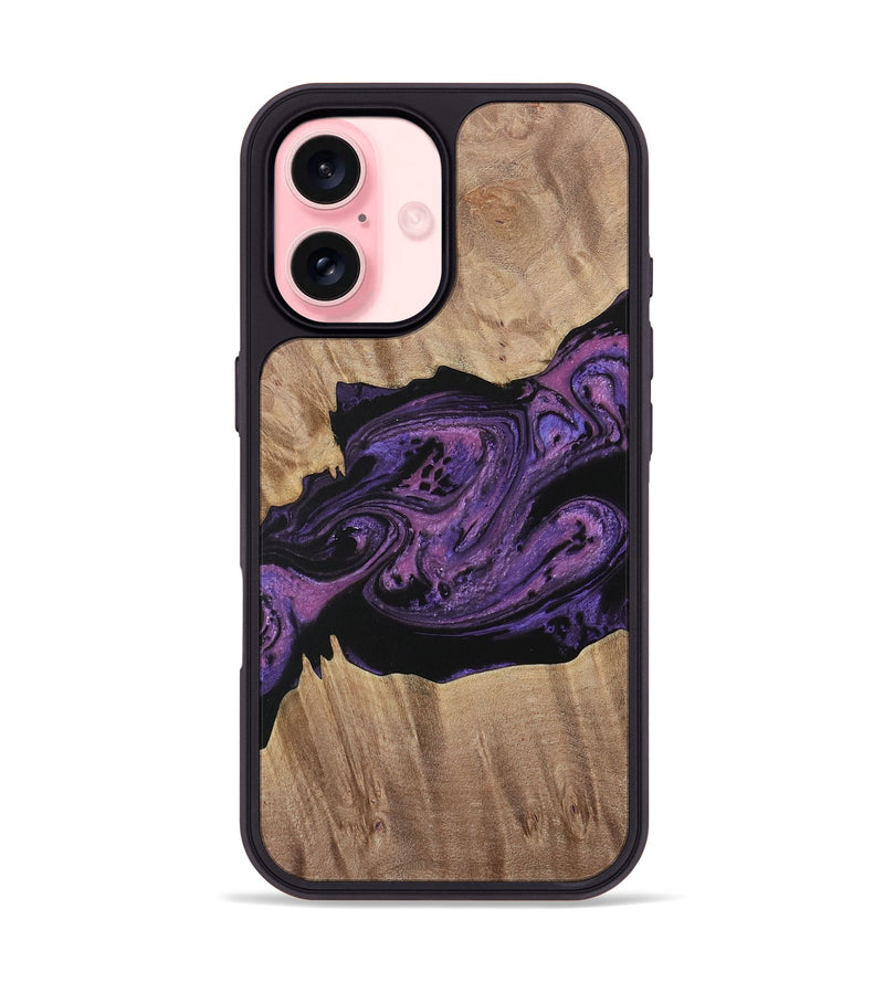 iPhone 16 Wood Phone Case - Geza (Purple, 730382)