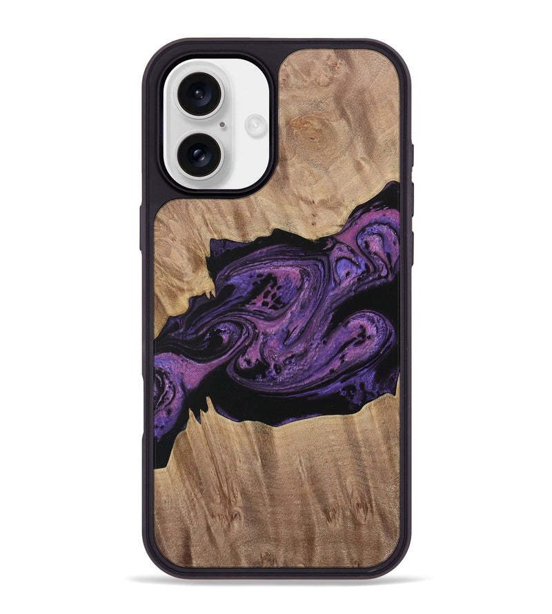 iPhone 16 Plus Wood Phone Case - Geza (Purple, 730382)