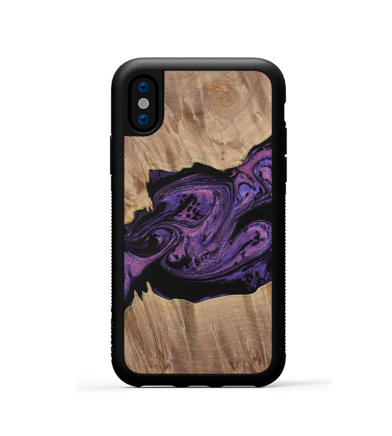 iPhone Xs Wood Phone Case - Geza (Purple, 730382)