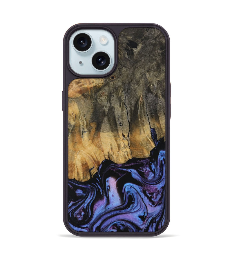 iPhone 15 Wood Phone Case - Carolle (Purple, 730395)