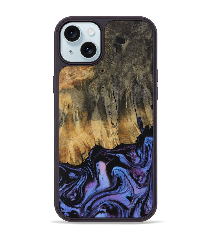 iPhone 15 Plus Wood Phone Case - Carolle (Purple, 730395)