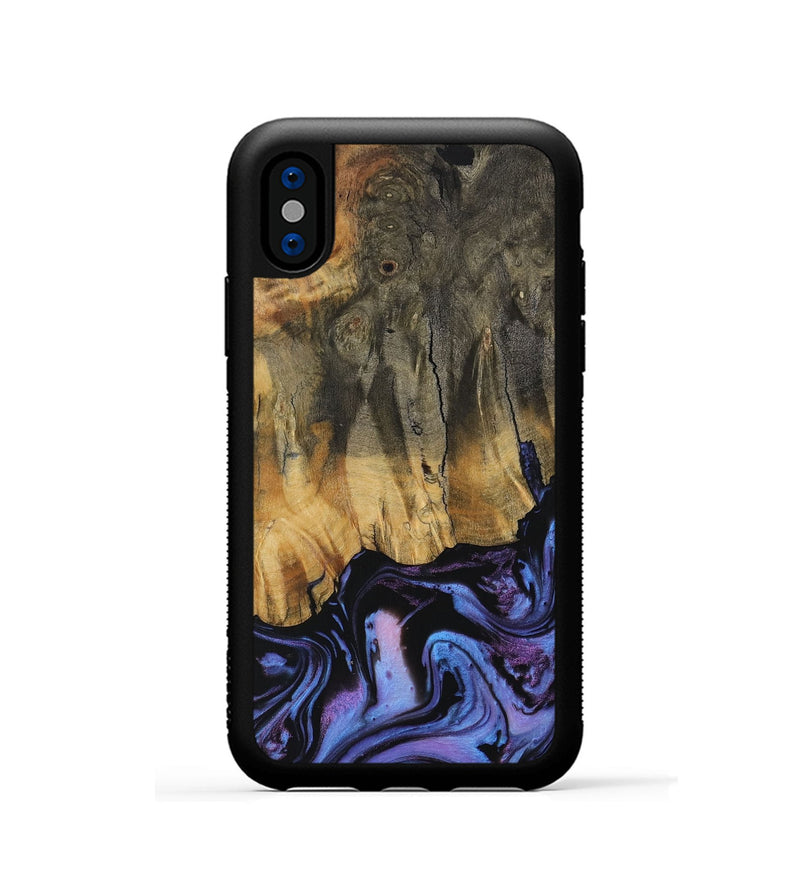 iPhone Xs Wood Phone Case - Carolle (Purple, 730395)