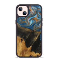 iPhone 14 Plus Wood Phone Case - Marlene (Teal & Gold, 730401)