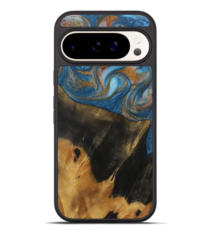 Pixel 9 Pro XL Wood Phone Case - Marlene (Teal & Gold, 730401)