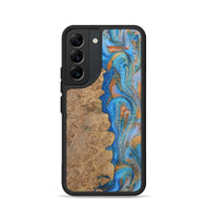 Galaxy S22 Wood Phone Case - Alayne (Teal & Gold, 730407)