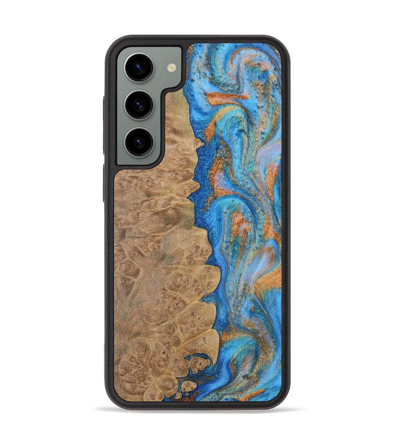 Galaxy S23 Plus Wood Phone Case - Alayne (Teal & Gold, 730407)