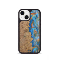 iPhone 13 mini Wood Phone Case - Alayne (Teal & Gold, 730407)