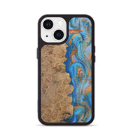 iPhone 13 Wood Phone Case - Alayne (Teal & Gold, 730407)