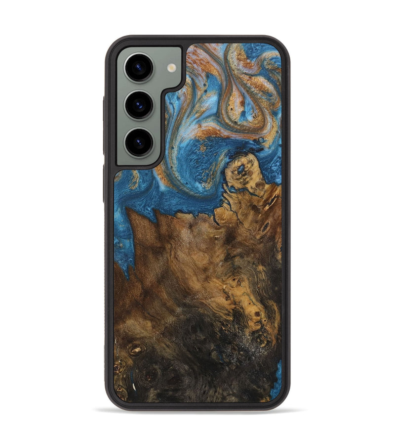 Galaxy S23 Plus Wood Phone Case - Dreddy (Teal & Gold, 730413)