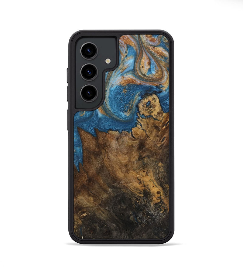 Galaxy S24 Wood Phone Case - Dreddy (Teal & Gold, 730413)