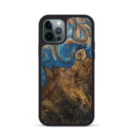 iPhone 12 Pro Wood Phone Case - Dreddy (Teal & Gold, 730413)