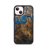 iPhone 14 Wood Phone Case - Dreddy (Teal & Gold, 730413)