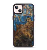 iPhone 14 Plus Wood Phone Case - Dreddy (Teal & Gold, 730413)