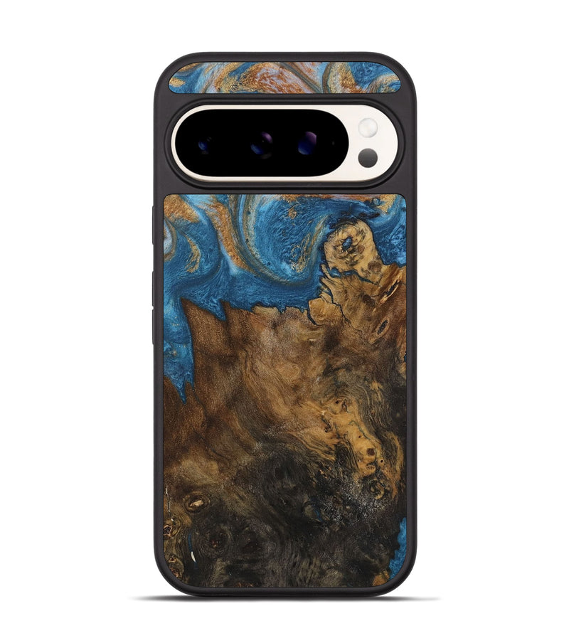 Pixel 9 Wood Phone Case - Dreddy (Teal & Gold, 730413)