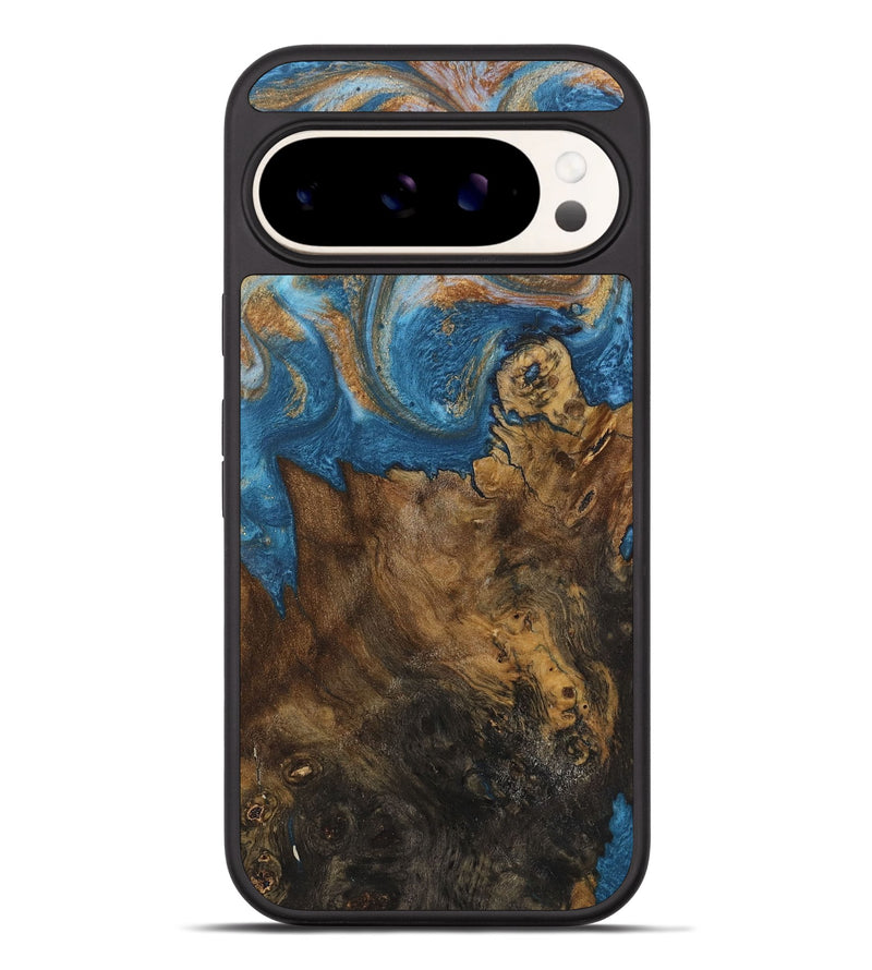 Pixel 9 Pro XL Wood Phone Case - Dreddy (Teal & Gold, 730413)