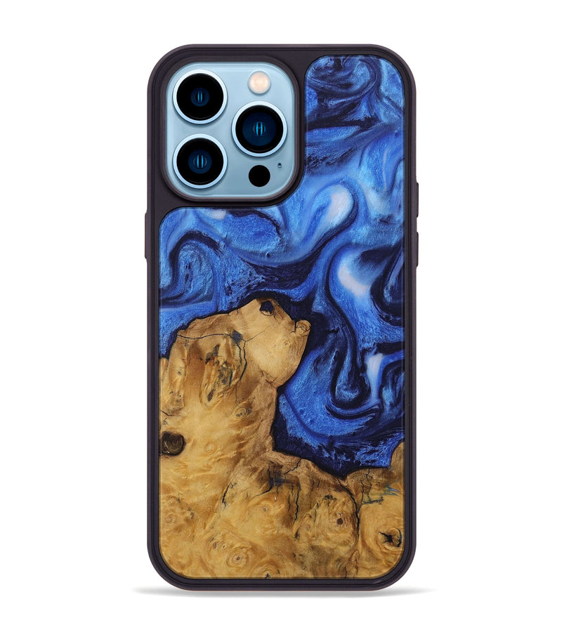 iPhone 14 Pro Max Wood Phone Case - Kailyn (Blue, 730418)