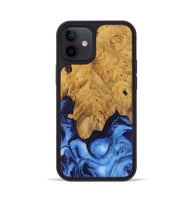 iPhone 12 Wood Phone Case - Dollye (Blue, 730423)