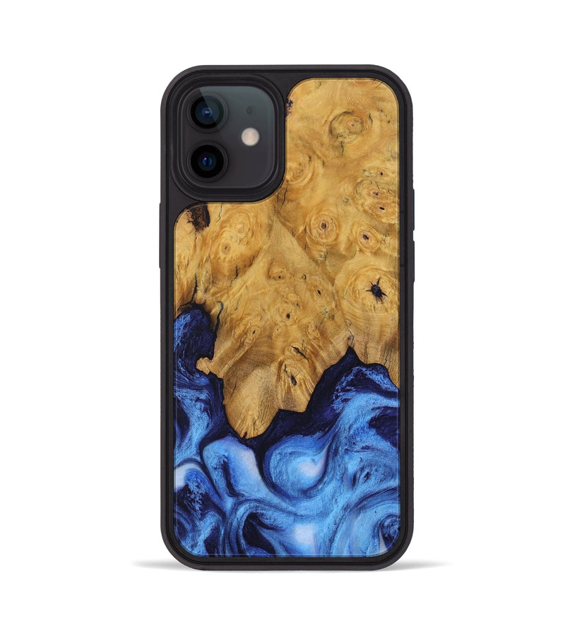 iPhone 12 Wood Phone Case - Dollye (Blue, 730423)