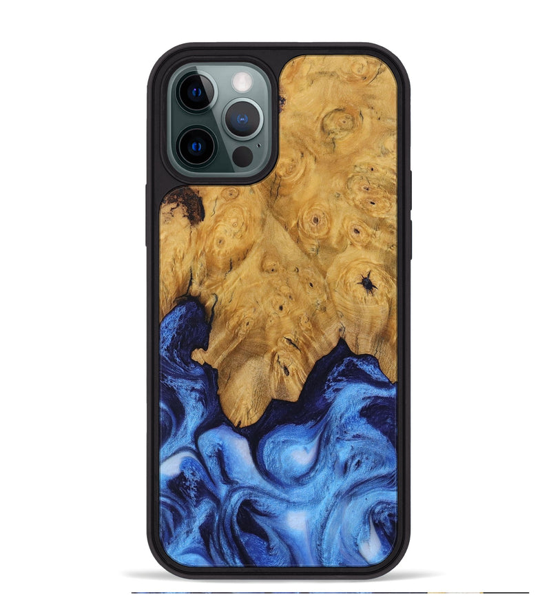 iPhone 12 Pro Max Wood Phone Case - Dollye (Blue, 730423)