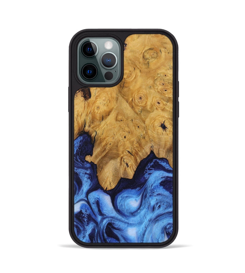 iPhone 12 Pro Wood Phone Case - Dollye (Blue, 730423)