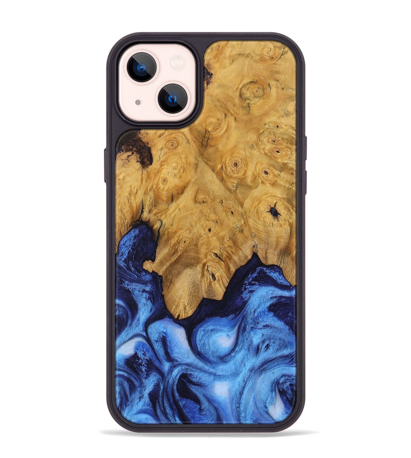 iPhone 14 Plus Wood Phone Case - Dollye (Blue, 730423)