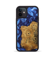 iPhone 12 Wood Phone Case - Bernice (Blue, 730424)