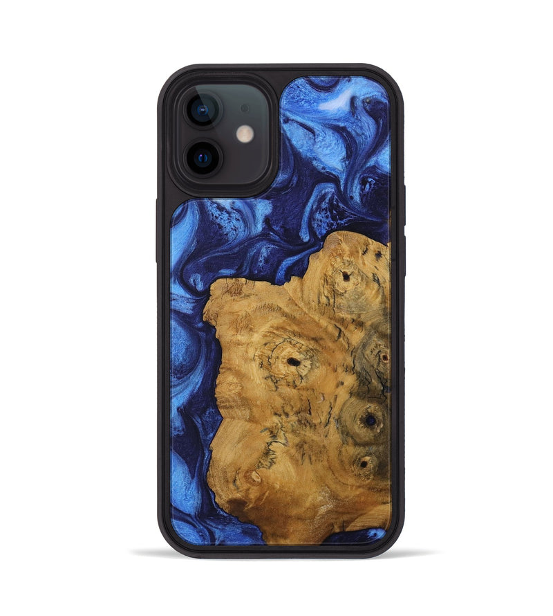 iPhone 12 Wood Phone Case - Bernice (Blue, 730424)