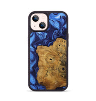 iPhone 14 Wood Phone Case - Bernice (Blue, 730424)