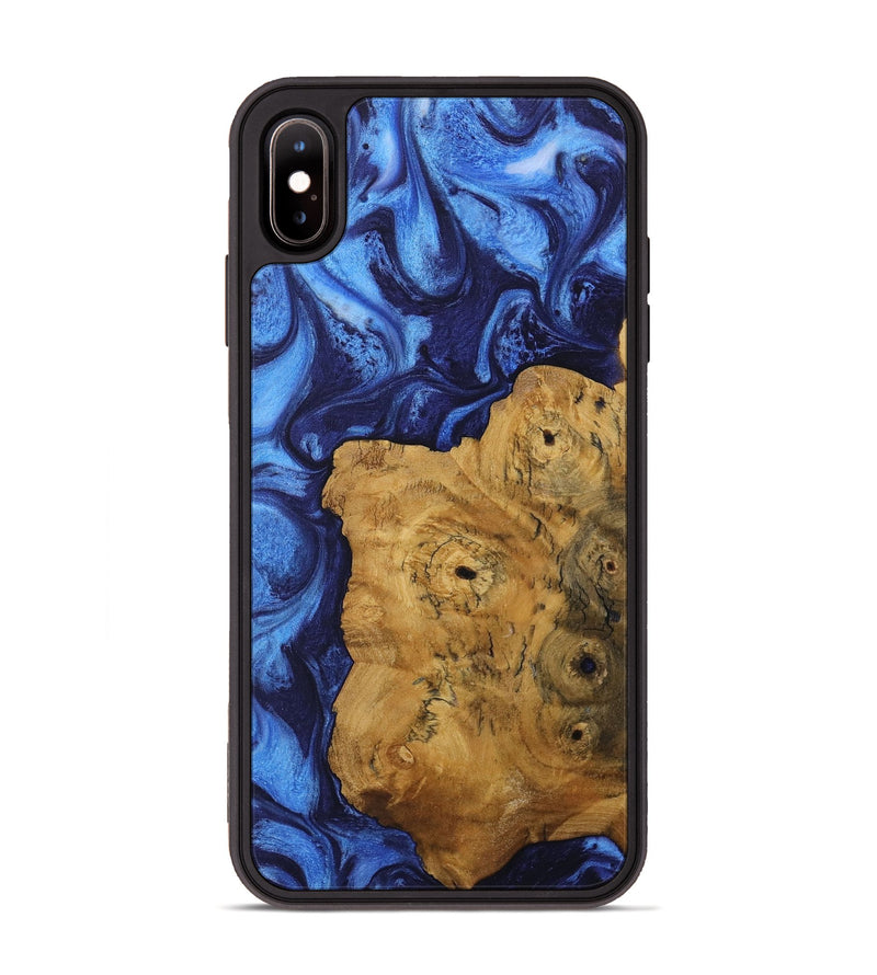 iPhone Xs Max Wood Phone Case - Bernice (Blue, 730424)