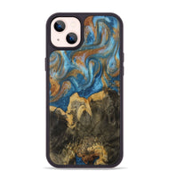 iPhone 14 Plus Wood Phone Case - Averi (Teal & Gold, 730430)