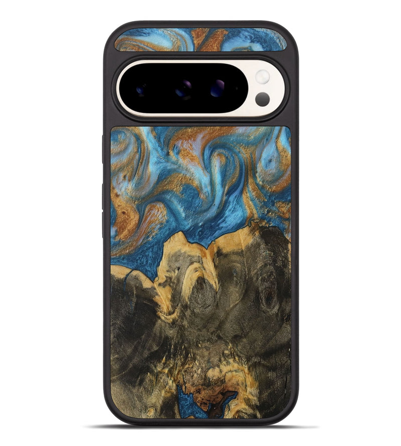 Pixel 9 Pro XL Wood Phone Case - Averi (Teal & Gold, 730430)