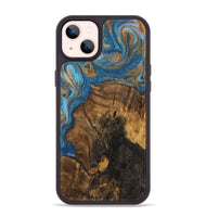 iPhone 14 Plus Wood Phone Case - Fulvia (Teal & Gold, 730435)