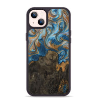 iPhone 14 Plus Wood Phone Case - Mitzi (Teal & Gold, 730439)