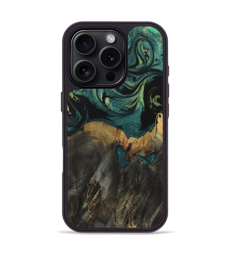 iPhone 16 Pro Wood Phone Case - Gita (Green, 730442)