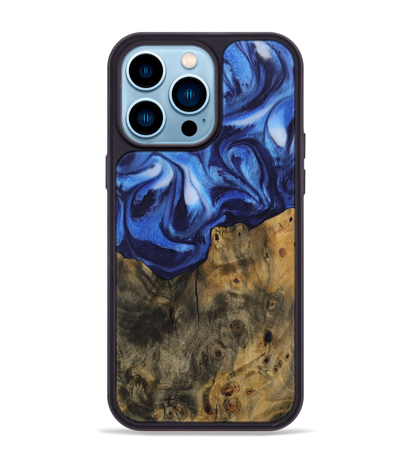 iPhone 14 Pro Max Wood Phone Case - Alanah (Blue, 730448)