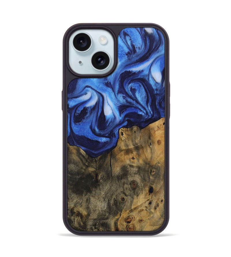 iPhone 15 Wood Phone Case - Alanah (Blue, 730448)