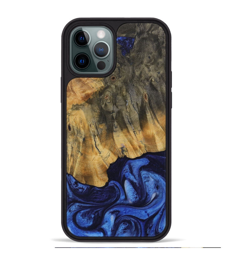 iPhone 12 Pro Max Wood Phone Case - Dodi (Blue, 730454)