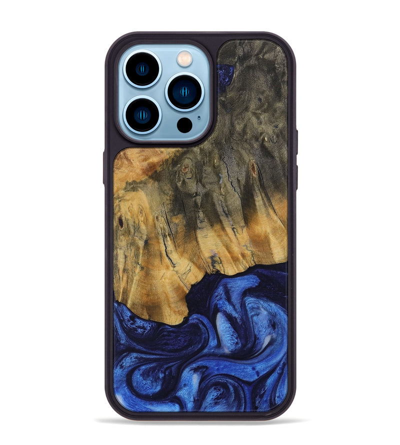 iPhone 14 Pro Max Wood Phone Case - Dodi (Blue, 730454)