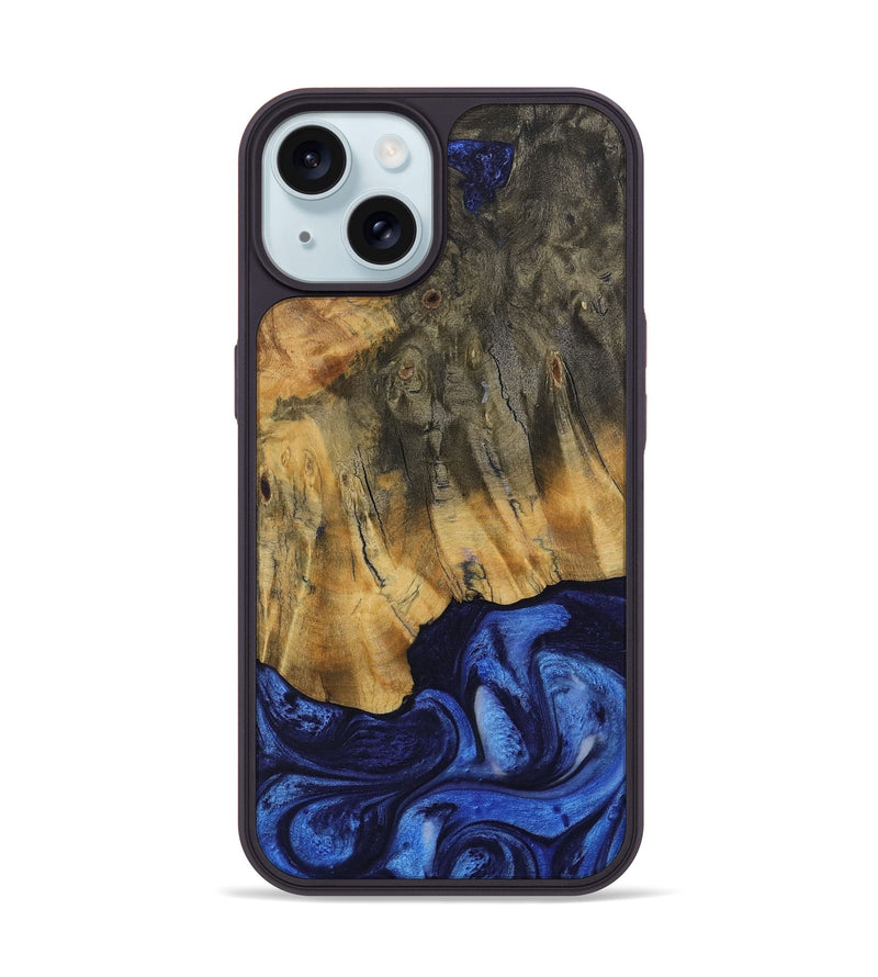 iPhone 15 Wood Phone Case - Dodi (Blue, 730454)