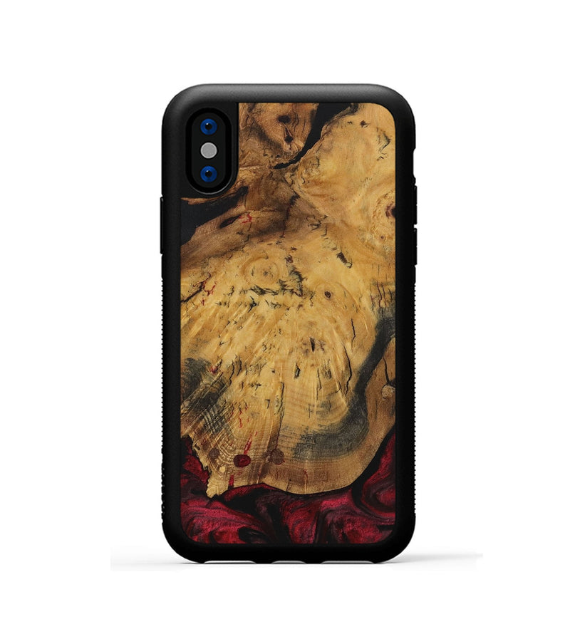 iPhone Xs Wood Phone Case - Andres (Red, 730455)