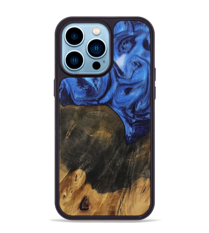 iPhone 14 Pro Max Wood Phone Case - Noelyn (Blue, 730456)